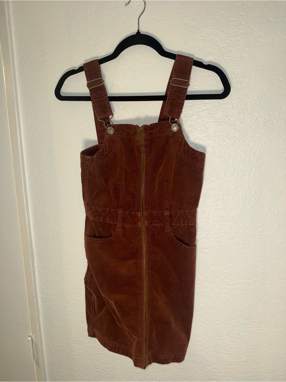 American Eagle Outfitters Brown Corduroy Pinafore Mini Dress